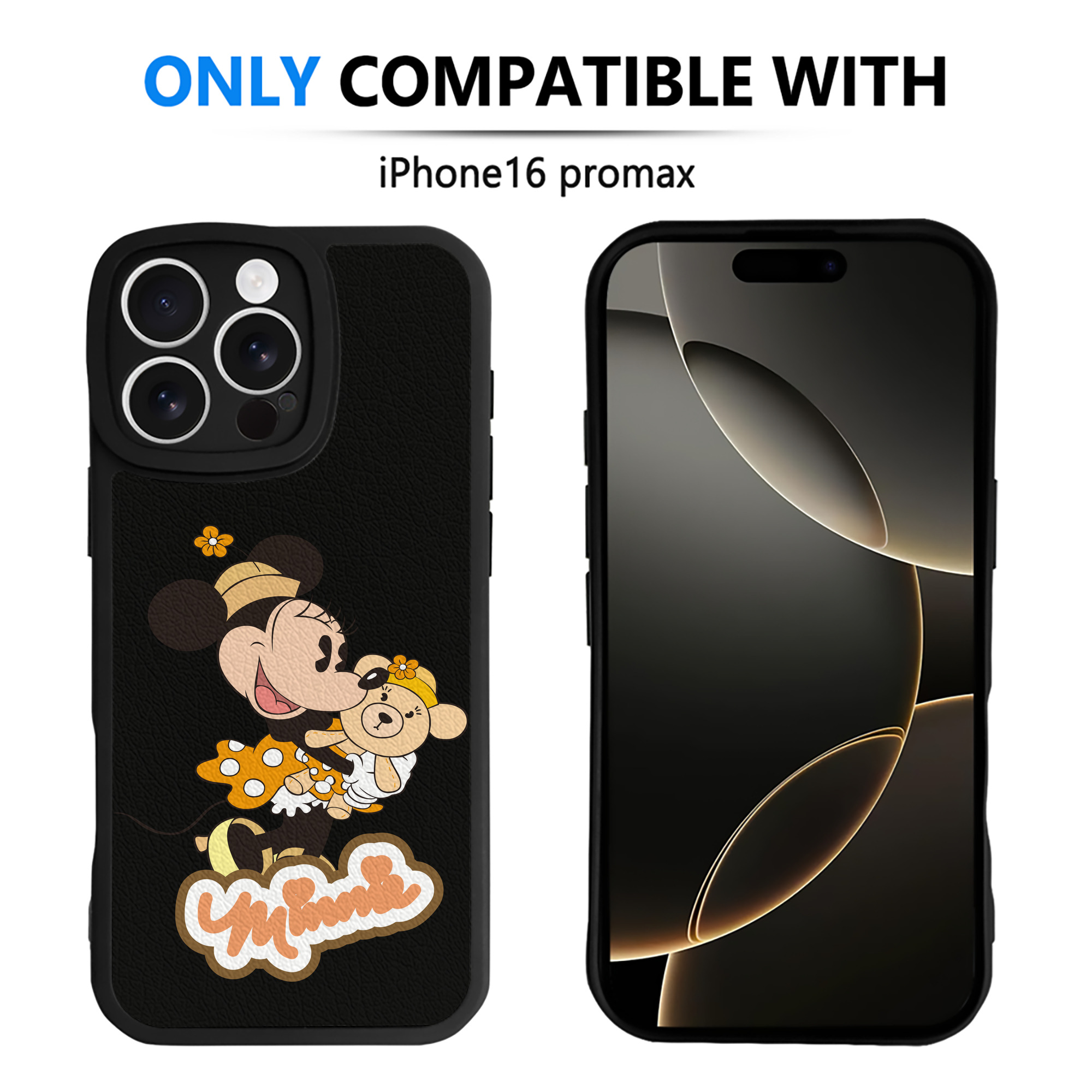（画像用） ミッキーマウス Mickey Mouse 【iPhone 16シリーズ対応】シリコンスマホケース（レザー調） 材質：シリコン